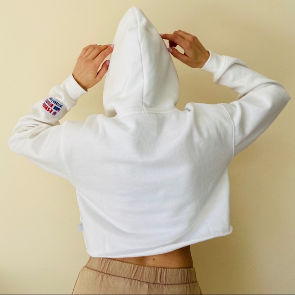NWT Forever 21 x K-Swiss cropped white hoodie - Picture 6 of 8